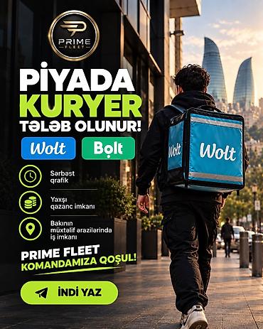 katibe is elanlari: Piyada kuryer tələb olunur, İstənilən yaş, Təcrübəsiz, Gündəlik ödəniş — 1