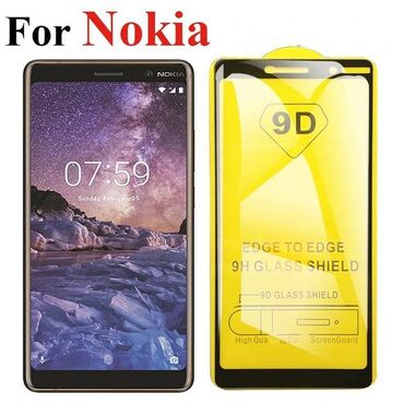 телефон nokia: Cтекло Nokia 7 plus, защитное 9D, Full Glue Glass. Размер стекла 7