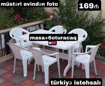 ikinci el stol stul sumqayit: Yeni, Açılmayan, Dördbucaq masa, 7 stul, Türkiyə