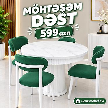 sutular: Möhtəşəm Dəst – 599 AZN - Dəst tərkibi: 1 ədəd dairəvi yemək masası + — 1