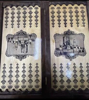 Nərdlər: Ağacdan hazırlanan, milli naxışlarla bəzədilmiş nərd dəsti - — 2