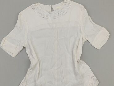białe krótka bluzki: Bluzka Damska, H&M, S, stan - Bardzo dobry