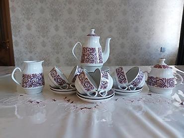şəkər yemi: Çay dəsti, rəng - Bənövşəyi, Farfor — 1