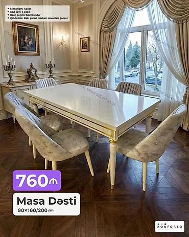 Məhsul: Masa Dəsti - Ölçü: 90×160/200 sm (açılan mexanizm ilə uzunluq lalafo.az -da Məhsul: Masa Dəsti - Ölçü: 90×160/200 sm (açılan mexanizm ilə uzunluq