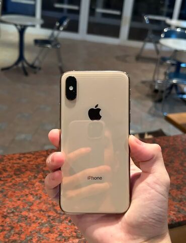 Apple iPhone: IPhone Xs, Б/у, 64 ГБ, Matte Gold, Зарядное устройство, 76 %