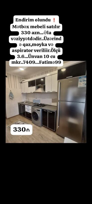 Ev üçün digər mebel: Endirim olundu ❗Mətbəx mebeli satılır 330₼. Əla