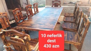 стол стеклянный: Новый, Прямоугольный стол, Со стульями, Дерево, Азербайджан