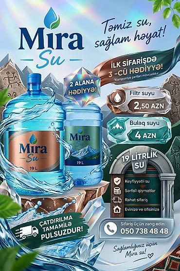 su sifarisi: 💧 Mira Su — təmiz su, sağlam həyat! Eviniz və ofisiniz üçün 19 — 1
