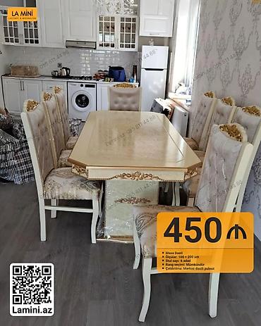 Ev və bağ: Mebel dəsti – masa və 6 ədəd stul - Ölçü: 100 × 200 sm - Stul sayı: 6 — 1
