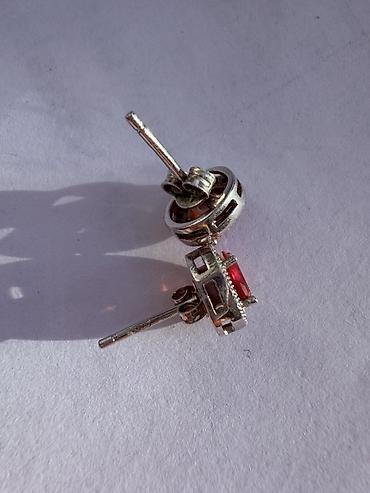 Серебряные серьги: Серебряные серьги, Проба 925, Рубин, Женские, Новый — 2