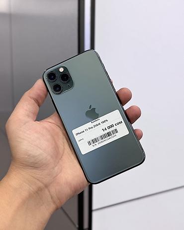 i̇phone 14 pro: IPhone 11 Pro, Б/у, 256 ГБ, Зеленый, Защитное стекло, Чехол, В рассрочку, 100 % — 1