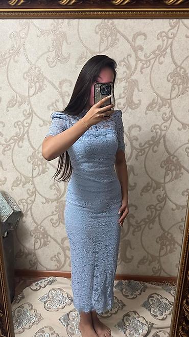 light blue: Вечернее платье, Русалка, Длинная модель, С рукавами, S, M, XS — 1