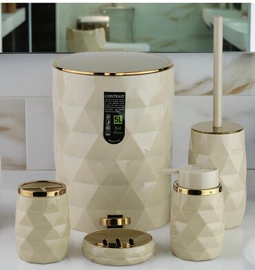 Digər məişət məhsulları: Vanna Otağı Aksesuar Dəsti – "Contrast" ✨ Dizayn: 2025-2026 yeni -da lalafo.az — 6 Digər məişət məhsulları: Vanna Otağı Aksesuar Dəsti – "Contrast" ✨ Dizayn: 2025-2026 yeni — 6