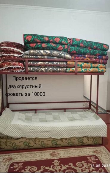 кровать железной: Двухъярусная детская кровать, Б/у, Железо