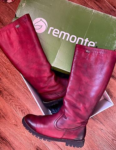 макасины кожа: Сапоги, 40, Remonte, Б/у, цвет - Красный, Самовывоз — 1