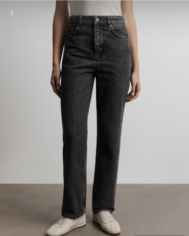 женские джинсовые шорты с завышенной талией: Джинсы, Прямые, Высокая талия, Вареные, M