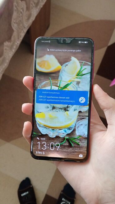 yeni model telefonlar: Honor 8X, 64 GB, rəng - Qırmızı, Sensor, Barmaq izi, İki sim kartlı