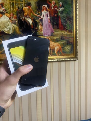 iphone se 2020 qiymeti: IPhone SE 2020, 64 ГБ, Черный, Отпечаток пальца, Беспроводная зарядка