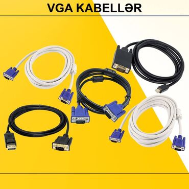 Kompüter ehtiyyat hissələri: VGA kabellər ⭐Display Port to VGA 1,8m 1080P 60HZ – 18 AZN ⭐Display