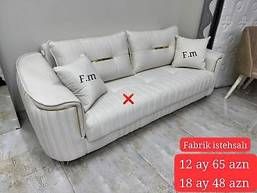 Divanlar: Müasir dizaynlı açıq krem rəngdə divan - Fabrik istehsalı - Yumşaq — 1