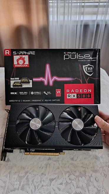komputer aksesuarları: Videokart Sapphire Radeon RX 580, 8 GB, İşlənmiş — 3