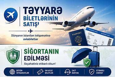 xidmət tv: Təyyarə biletlərinin satışı və səyahət sığortası xidməti - Dünyanın — 1