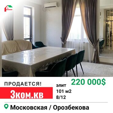 Продажа квартир: 3 комнаты, 101 м², Элитка, 8 этаж, Евроремонт