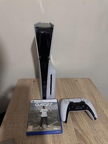 ps4 прошитая: Sony ps 5 slim + fc27 + 600 игр на год. Взял - приступил к игре — 1