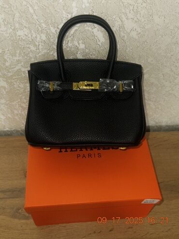 купить сумку для ноутбука бишкек: Сумка Hermès Birkin, черная - Материал: зернистая кожа (togo/cleo —