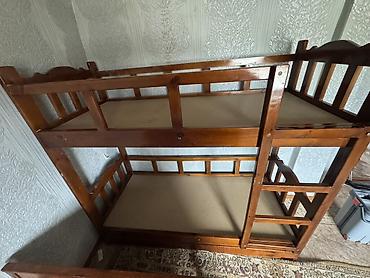 Керебеттер: Двухъярусная деревянная кровать из массива (сосна/ель), классический — 3
