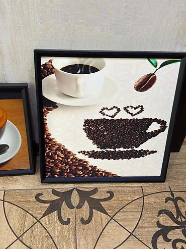 Şəkillər, tablolar: Kofe mövzulu divar rəsmləri – 3 ədəd dəst - Mövzu: isti espresso — 2