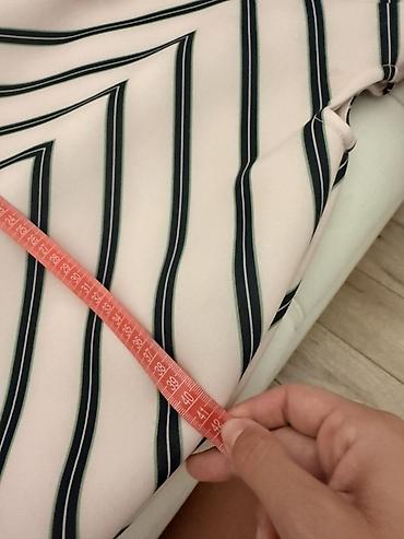 Donlar: Qadın zolaqlı midi don - Rəng: açıq pudra fon üzərində qara-yaşıl — 6