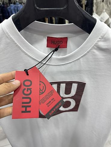 ак калпак рисунок: Мужская футболка, S, M, L, Hugo Boss, Новый, цвет - Белый, Самовывоз — 2