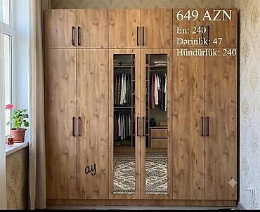 шкафы для спальни: Geniş həcmli dolab - Qiymət: 649 AZN - Ölçülər: En 240 sm, Dərinlik — 1