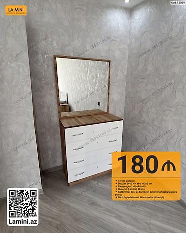 Komodlar: Kod: 13069 Termo güzgülü komod-dreesser - Ölçü: D 40 × H 160 × E 80 — 1