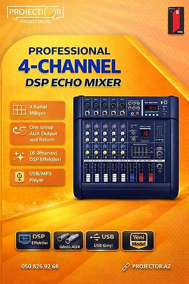 ses mixeri: Peşəkar 4-kanallı DSP Echo Mikser - 4 kanal mikşer: mikrofon və alət — 3