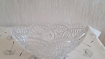 neman xrustal: Kənafidə oyma naxışlı kristal dəst - Material: qalın, şəffaf kəsim — 4