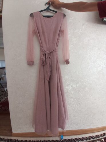 розовое платье длинное: Вечернее платье, Длинная модель, L (EU 40)
