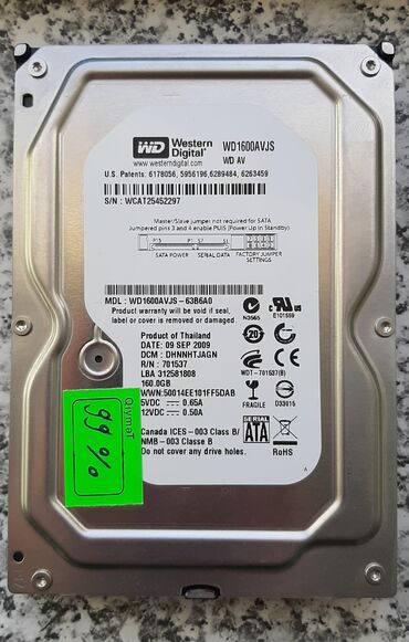 işlənmiş komputerlər: Personal kompüter üçün HDD - sərt disk - hard disk 160GB HDD 99% -