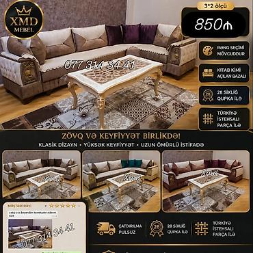 boyama seti: MDF boyalı yemək masası dəsti – 6 stul ilə - Masa ölçüsü: 1×2 m - — 7