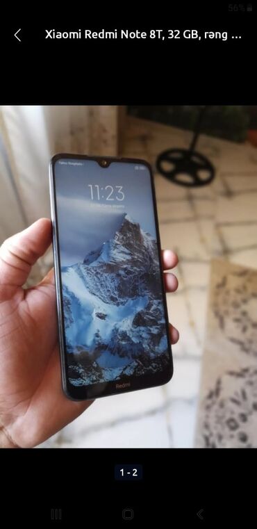 telefonlar yevlax: Xiaomi Redmi Note 8T, 4 GB, цвет - Серый, 
 Отпечаток пальца