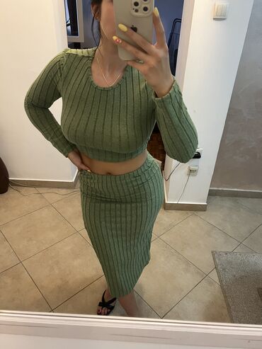 komplet haljina i sako: M (EU 38), Jednobojni, bоја - Zelena