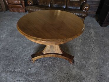 Stolovi: Okrugli drveni sto – klasičan dizajn - Materijal: masivno drvo sa — 5