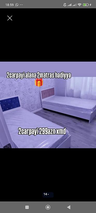 Çarpayılar: İki ədəd tək nəfərlik çarpayı dəsti - Paket: 2 çarpayı - Bonus: 2 — 1
