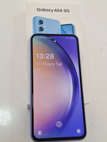 Samsung: Samsung Galaxy A54 5G, 128 GB, rəng - Göy, Zəmanət, Sensor, Barmaq izi