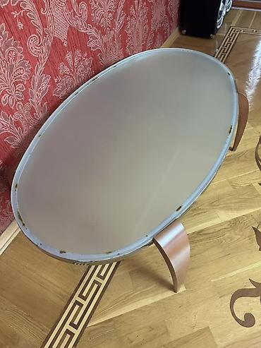 stol salon: Oval formalı kofe/çay masası - Üst hissə: dumanlı (mat) şüşə səth — 3