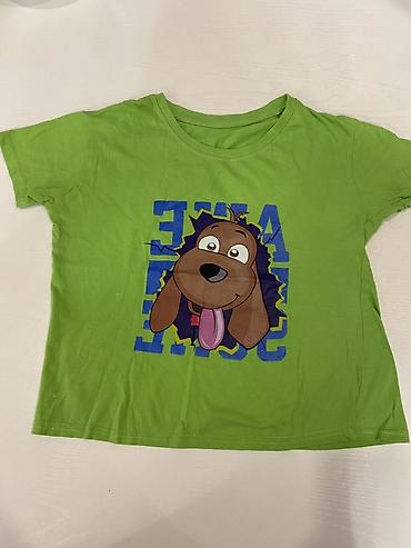 Комплекты одежды: Uşaq köynəkləri dəsti. 7-8 yashadir - Yaşıl qısaqol T-shirt: Ön — 1