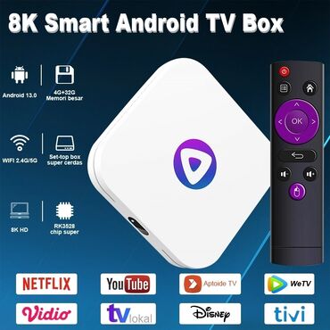 Smart TV bokslar: Son model android 13 ram 4 rom 32 zemanetli kanallar yazilmasi 10 azn