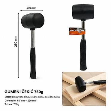 koturače za dizanje tereta: KMT Style gumeni čekić 750 g – model 9367678 - Tip: gumeni čekić — 1