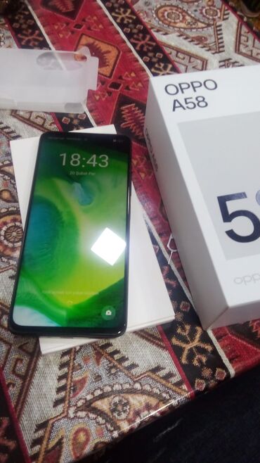 Oppo: Oppo A58 4G, 128 GB, rəng - Qara, Sensor, Barmaq izi, İki sim kartlı